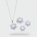 Pearl Flower Rhinestone Jewelry Set (view 1)
