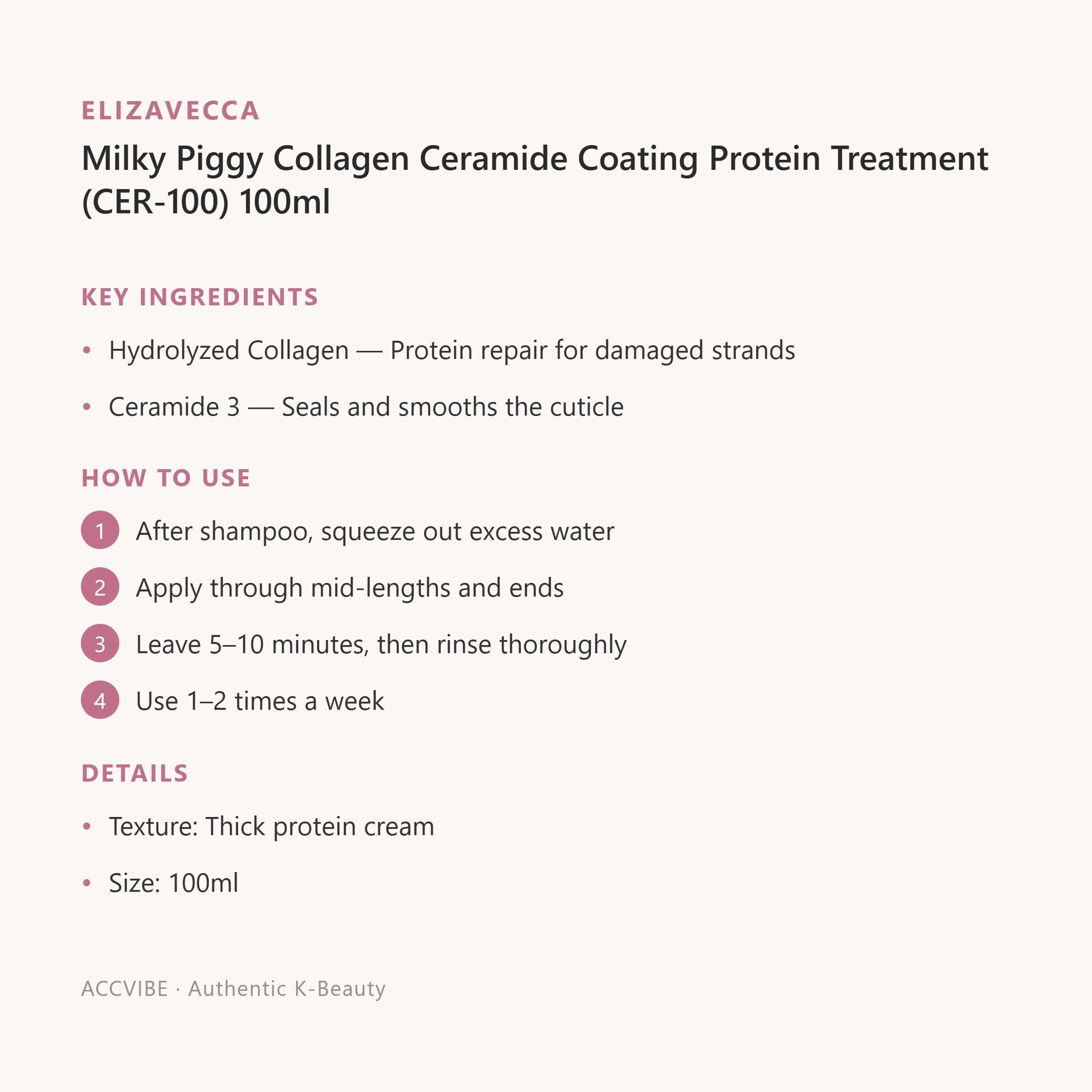 Milky Piggy Collagen Ceramide Coating Protein Treatment (CER-100) 100ml