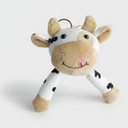 Cow Head Plush Keychain - Cream & White