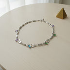 Colorful Safety Pin Chain Necklace - Multicolor