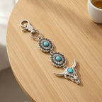 Turquoise Concho Charm Keychain - Type 2