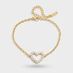 Gold Heart Rhinestone Chain Bracelet – jewelry (view 1)