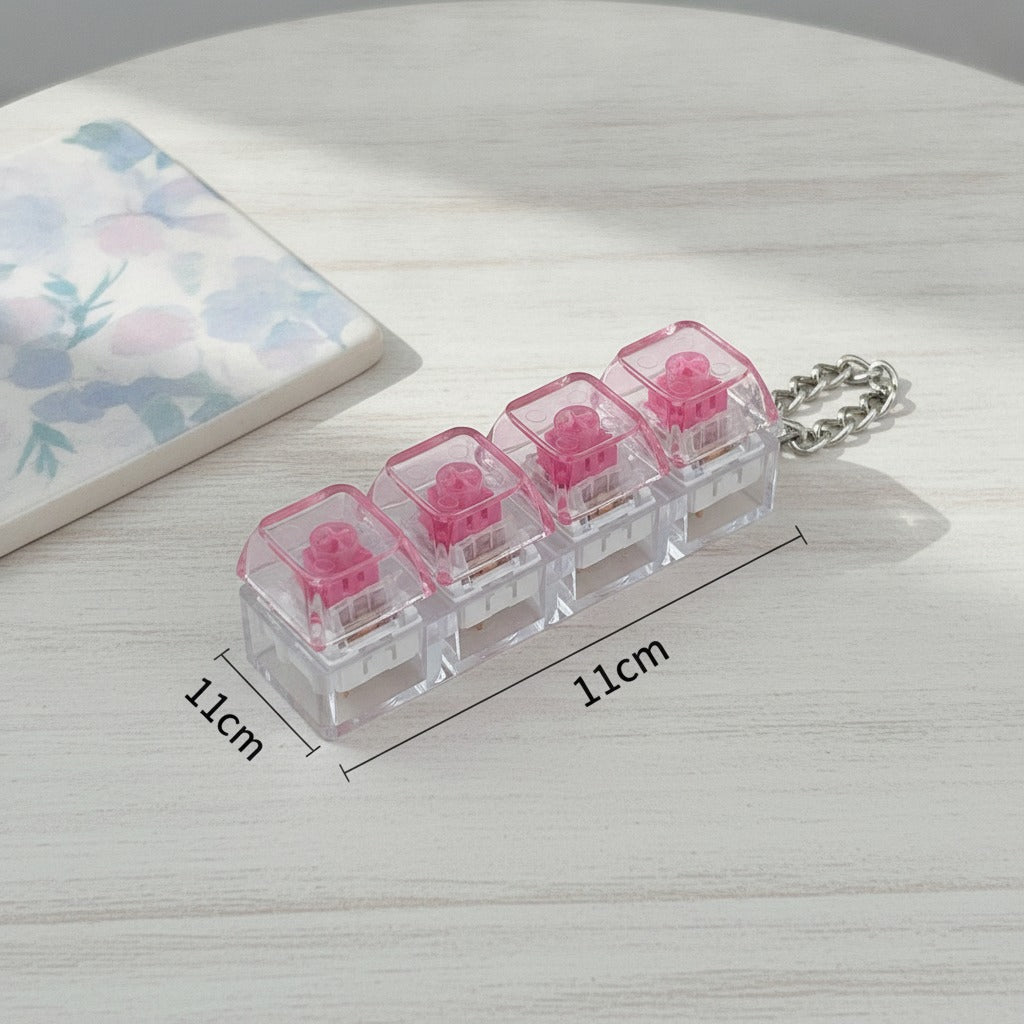 Mini Mechanical Keyboard Keychain - Pink
