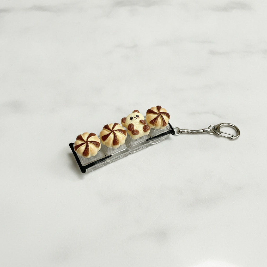 Cheese Wedge Keychain Charm - Raccoon Crackers