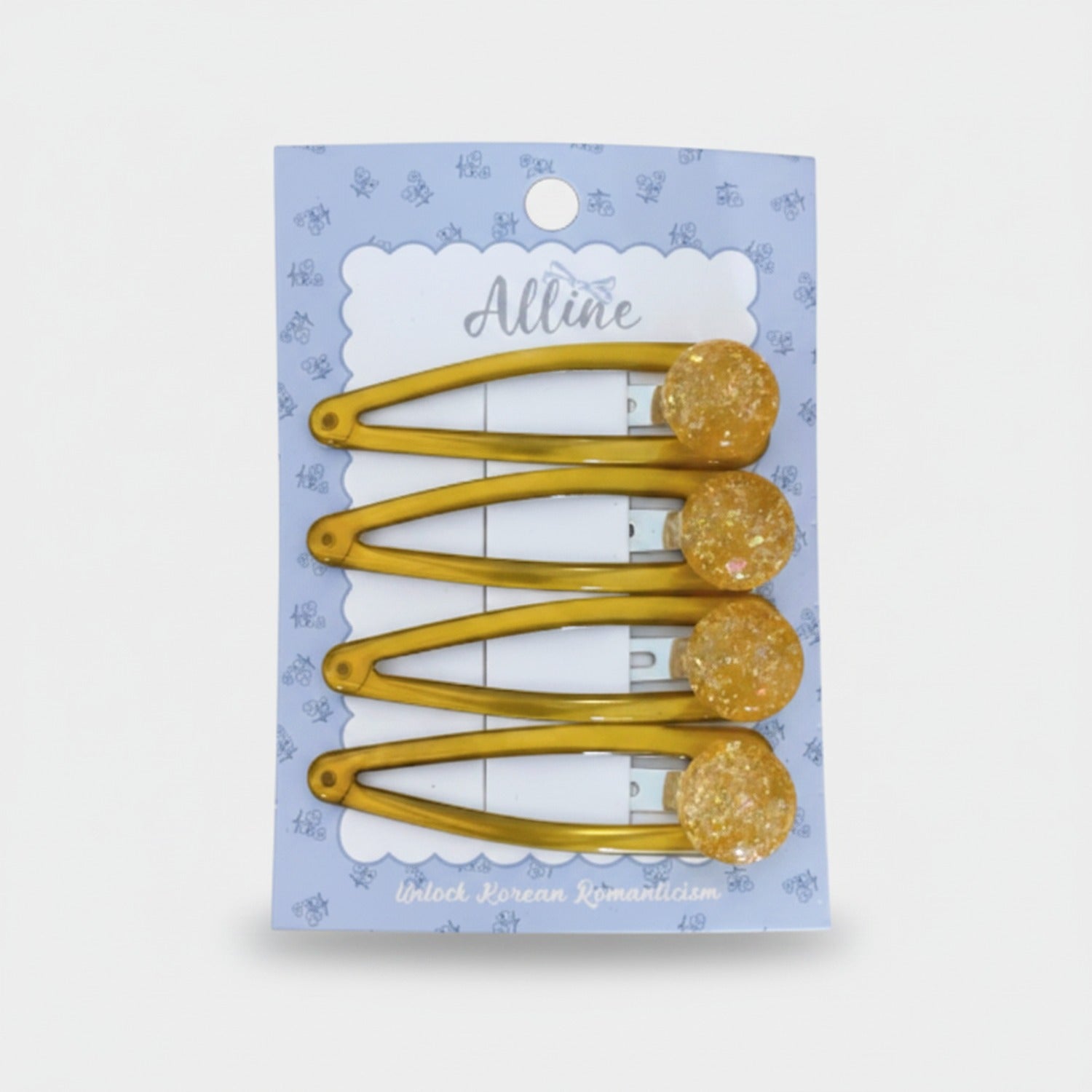 Sparkle Bead Hair Clip Set Yellow Sparkle