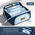Diamond-shaped volcano pencil case/stationery bag - Blue