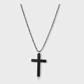 Classic Cross Pendant Necklace - Black