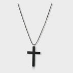 Classic Cross Pendant Necklace - Black