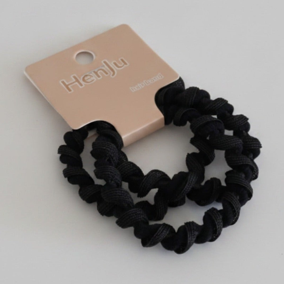 Black Textured Scrunchie Hair Tie Set – hair accessories (view 1)