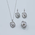 Pearl Shell Rhinestone Jewelry Set With Ring (view 1)