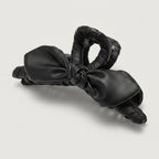 Leather Bow Hair Claw Clip - Black Leather Butterfly Hair Clip – hair accessories (view 1)