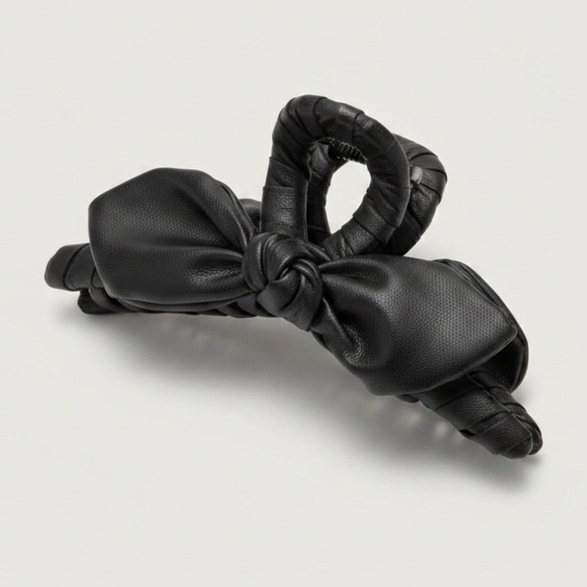 Leather Bow Hair Claw Clip - Black Leather Butterfly Hair Clip – hair accessories (view 1)