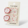 Apple & Floral Hair Clip Duo – hair accessories (view 1)