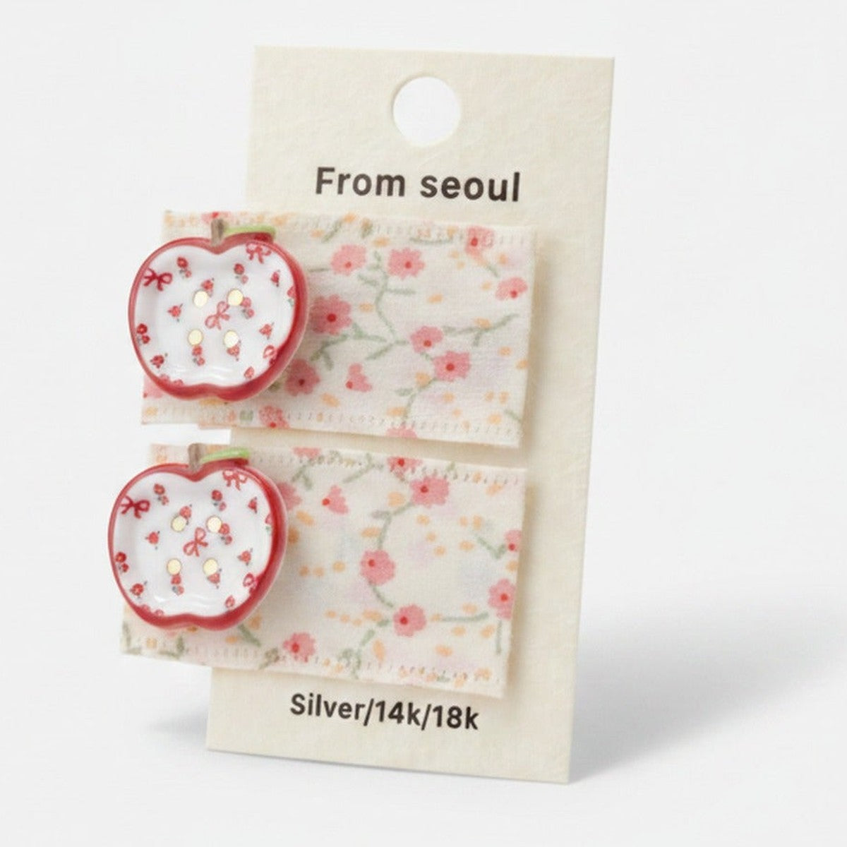 Apple & Floral Hair Clip Duo – hair accessories (view 1)