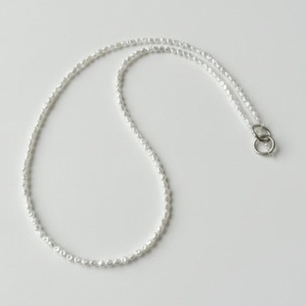 Double Heart Pearl Keychain - White