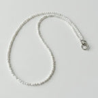 Double Heart Pearl Keychain - White