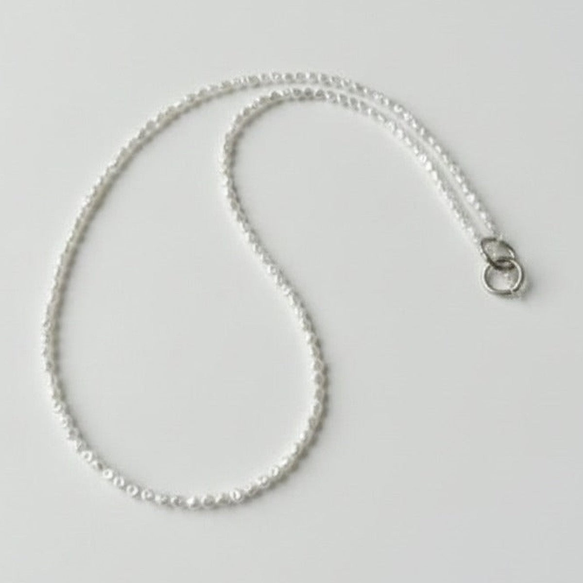 Double Heart Pearl Keychain - White