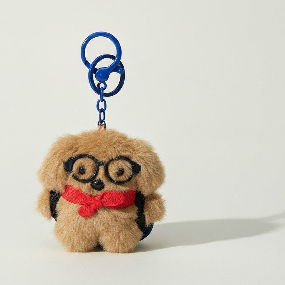 Fluffy Nerdy Dog Keychain Charm – novelty & toys (view 1)