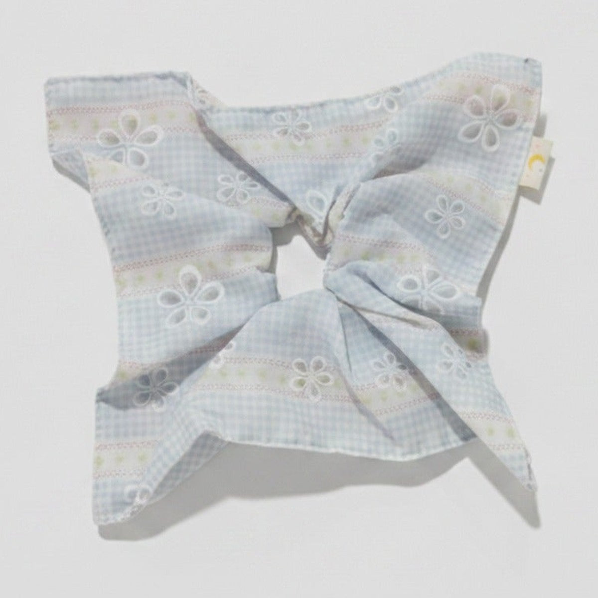 Floral Butterfly Hair Bow Scrunchie Mint Gingham – hair accessories (view 1)