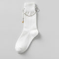 White Chain Charm Crew Socks – apparel accessories (view 1)