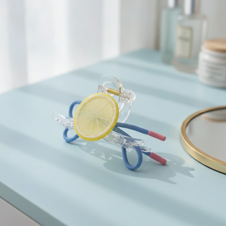 Citrus Slice Hair Claw - Blue