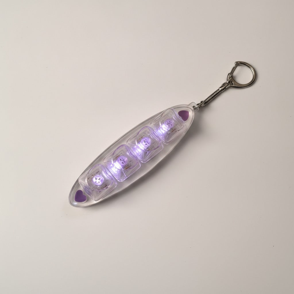 Heart Keycap Light-Up Keychain - Purple