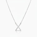 Textured X Pendant Necklace - Silver