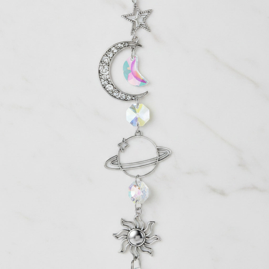 Celestial Crystal Car Charm - Silver Deluxe