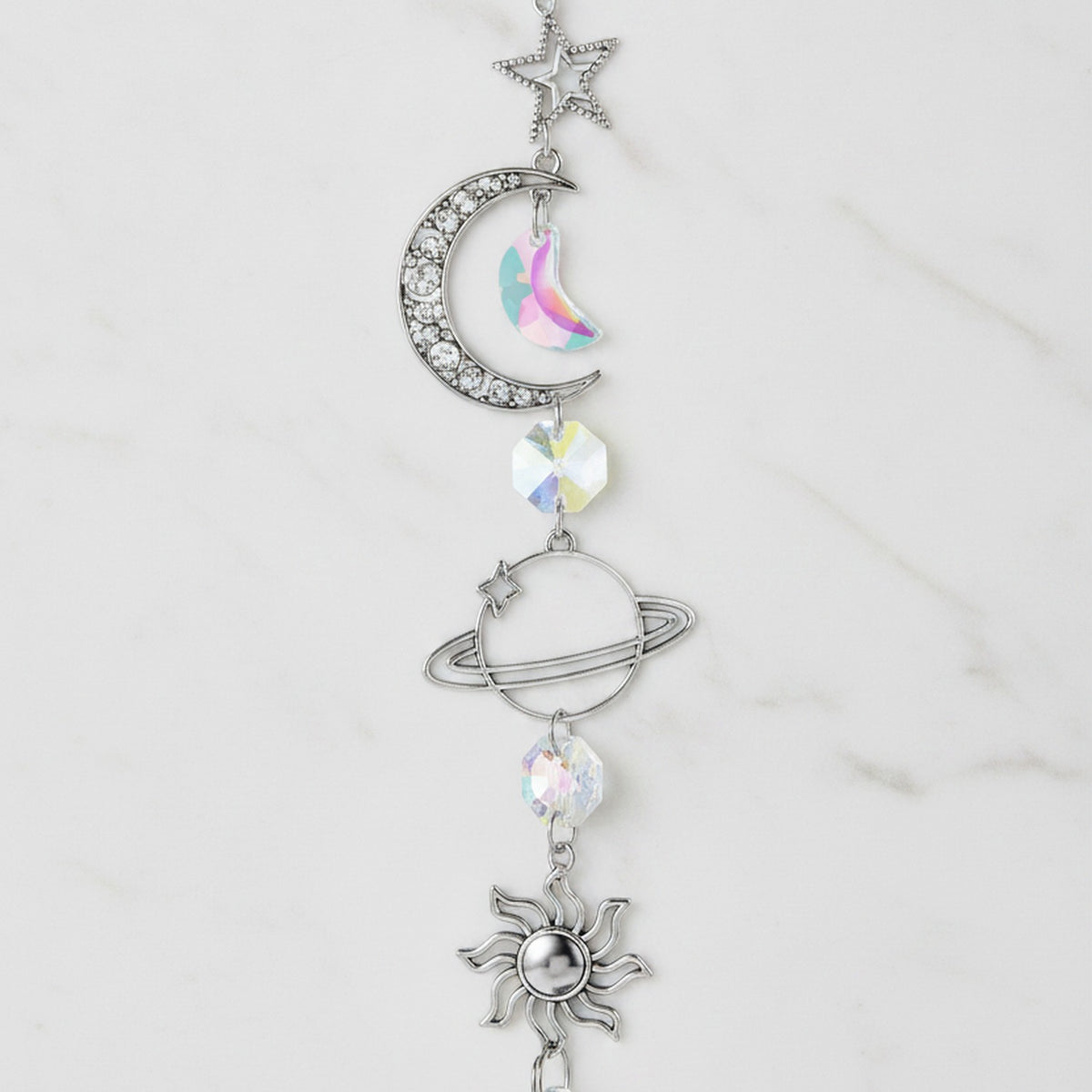 Celestial Crystal Car Charm - Silver Deluxe