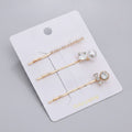 Pearl & Rhinestone Gold Hair Clip Set – hair accessories (view 1)