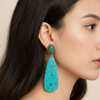 Turquoise Drop Statement Earrings Turquoise