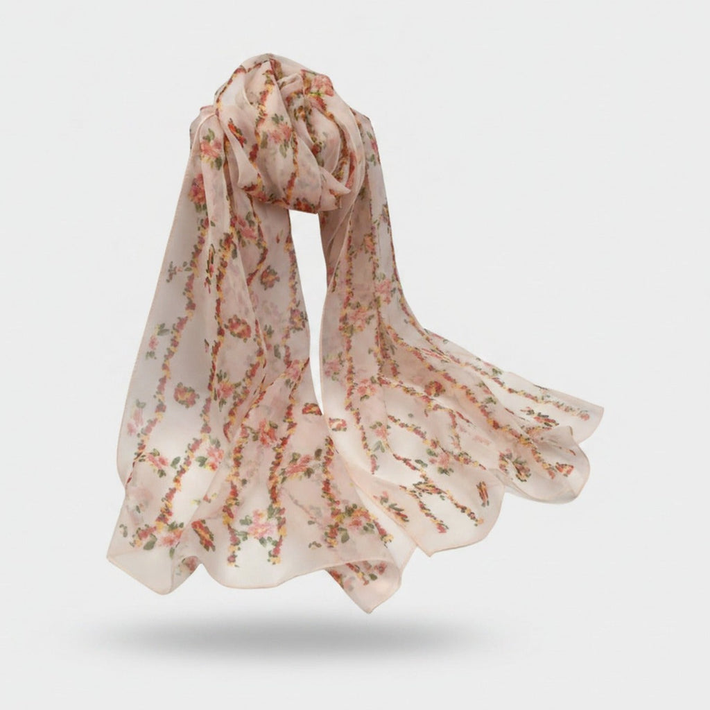 Floral Lightweight Chiffon Scarf Wrap – scarves & belts (view 1)