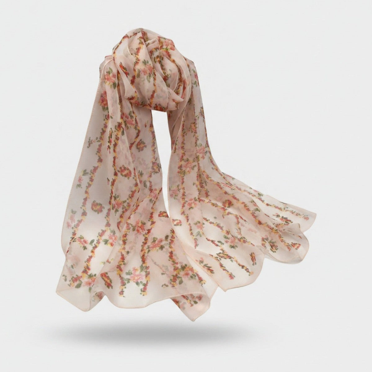 Floral Lightweight Chiffon Scarf Wrap – scarves & belts (view 1)