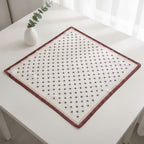 Polka Dot Silk Square Scarf - Navy & Red