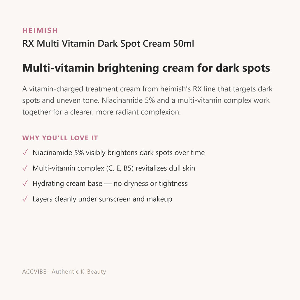 Heimish RX Multi Vitamin Dark Spot Cream 50ml – Korean moisturizer (view 1)