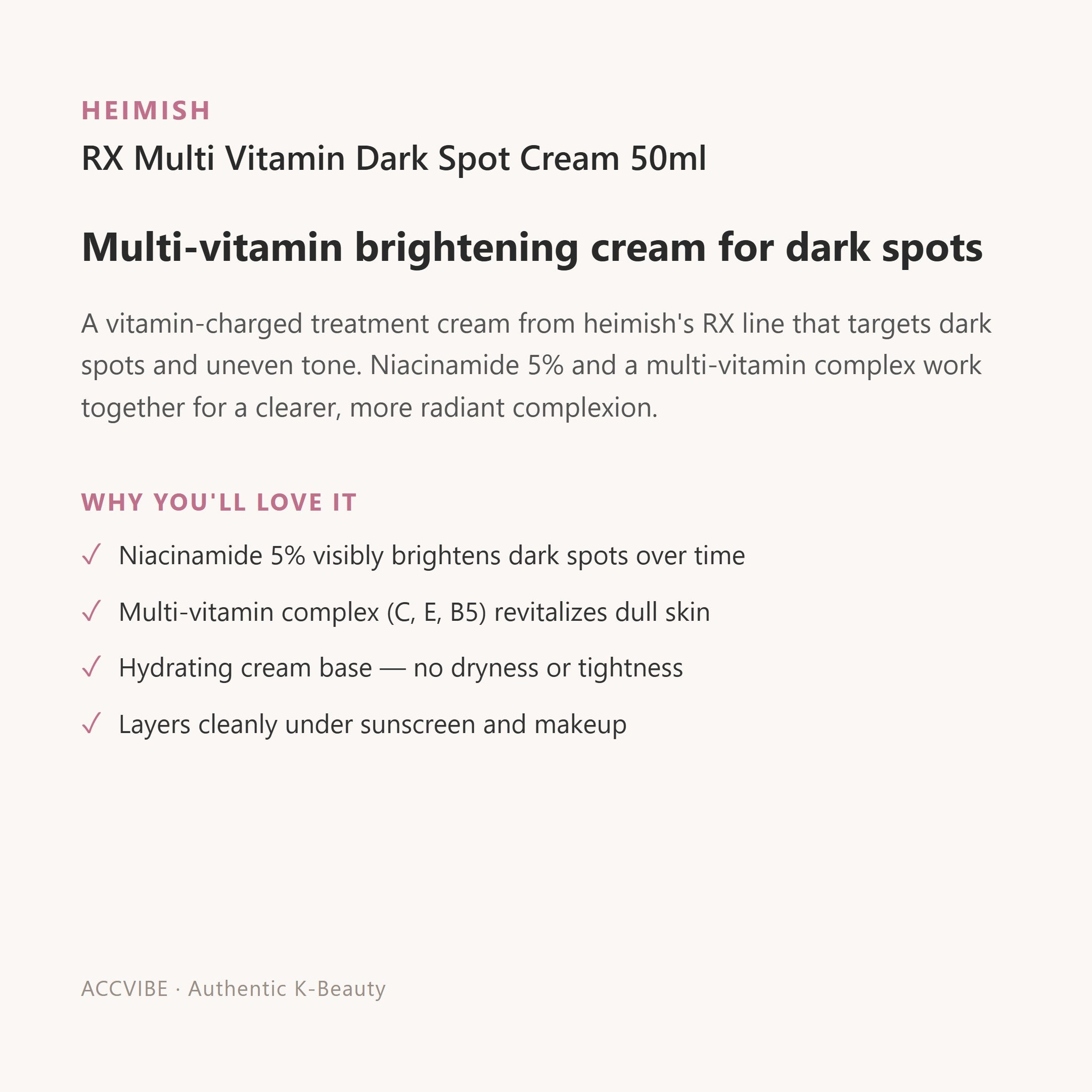 RX Multi Vitamin Dark Spot Cream 50ml