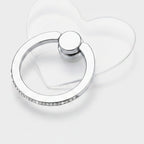 Sparkle Heart Phone Ring Charm Silver Heart