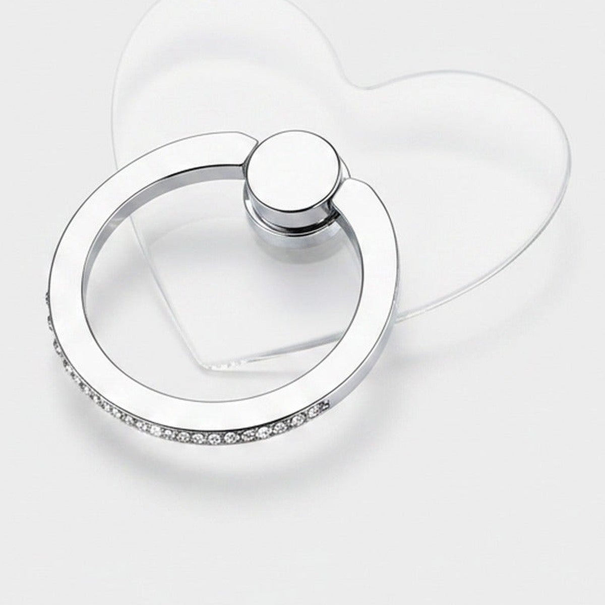Sparkle Heart Phone Ring Charm Silver Heart