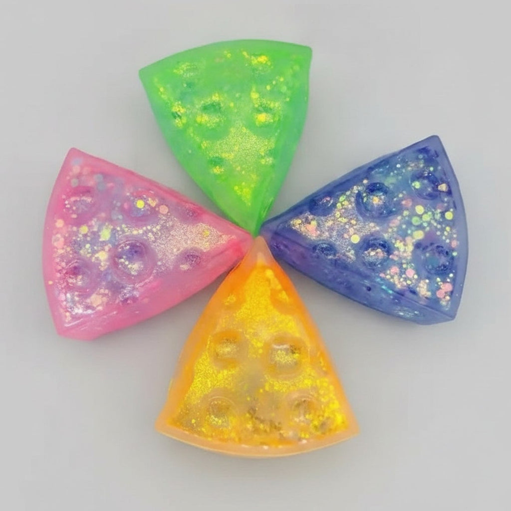 Glitter Triangle Cheese Squishy - Pink