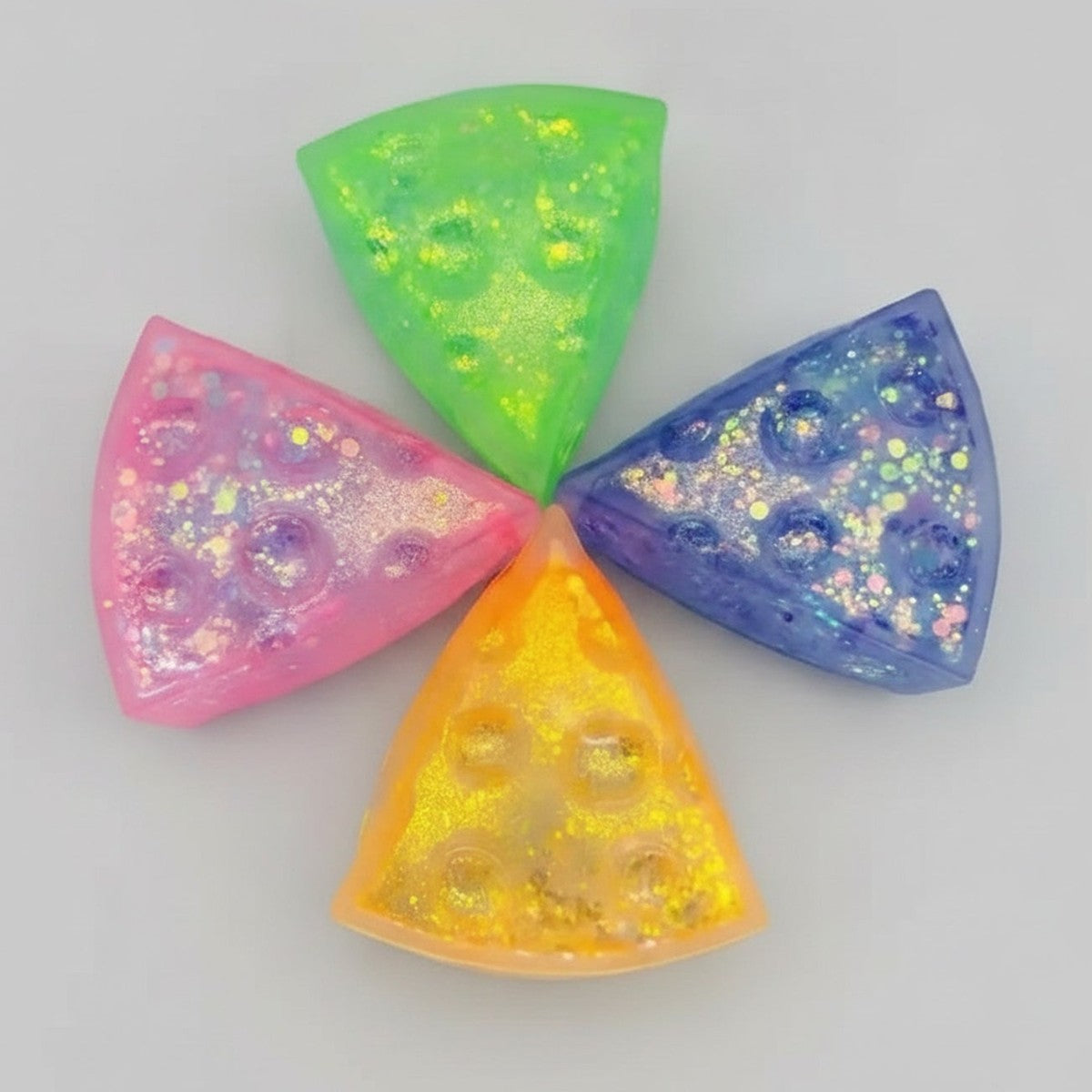 Glitter Triangle Cheese Squishy - Pink