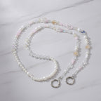 Beaded Phone Charm Strap - White