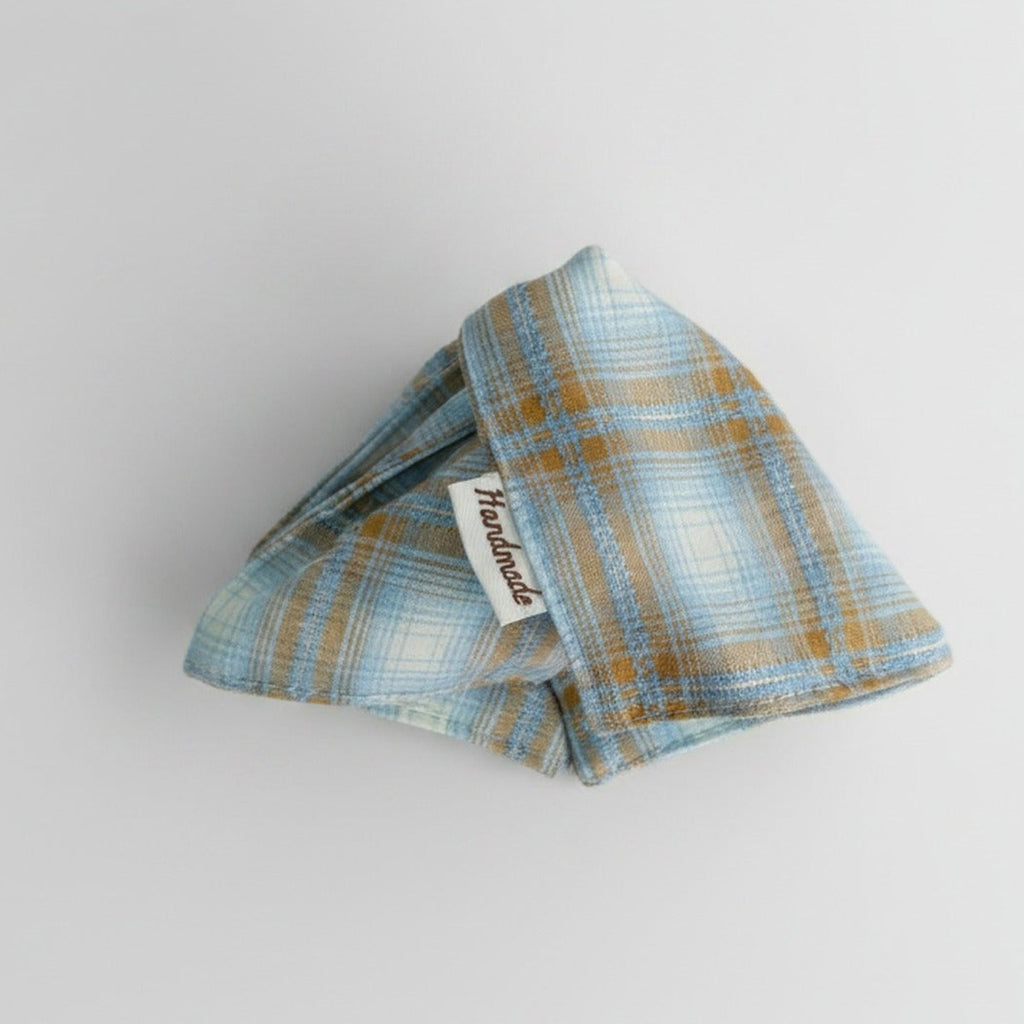 Plaid Hair Claw Clip Blue Orange – hair accessories (view 1)
