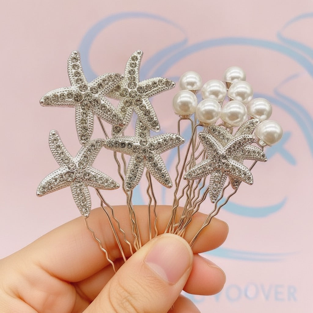 Starfish Pearl Hair Clip Set - Starfish Only
