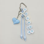 Daisy Charm Keychain - Blue