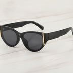 Oversized Cat-Eye Sunglasses - Black with Gray Lens