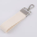 Textured Keychain Pouch Kit - Silver Hook White