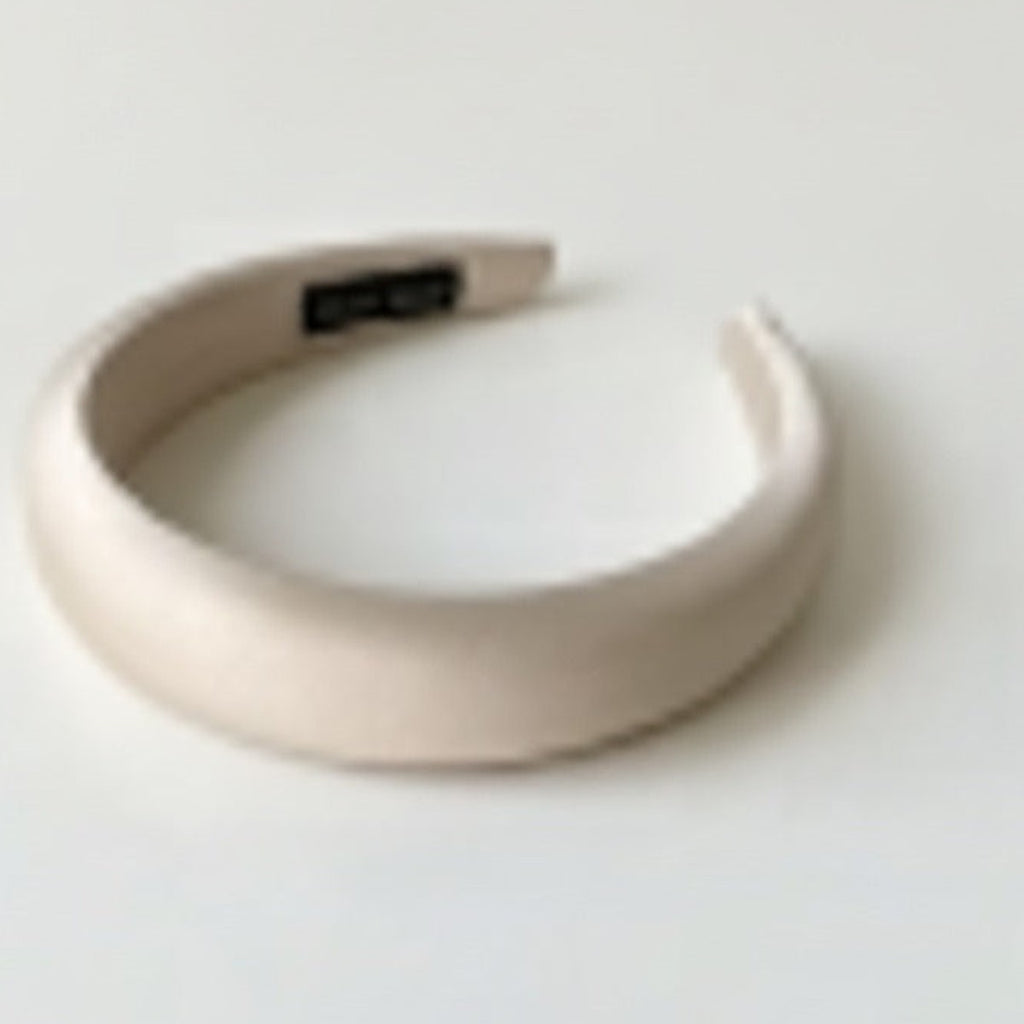 Padded Satin Wide Headband - Celebrity Headband Champagne – hair accessories (view 1)