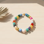 Rainbow Candy Cube Beaded Necklace - Multi