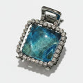 Blue Rhinestone Rectangle Hair Claw Clip – hair accessories (view 1)