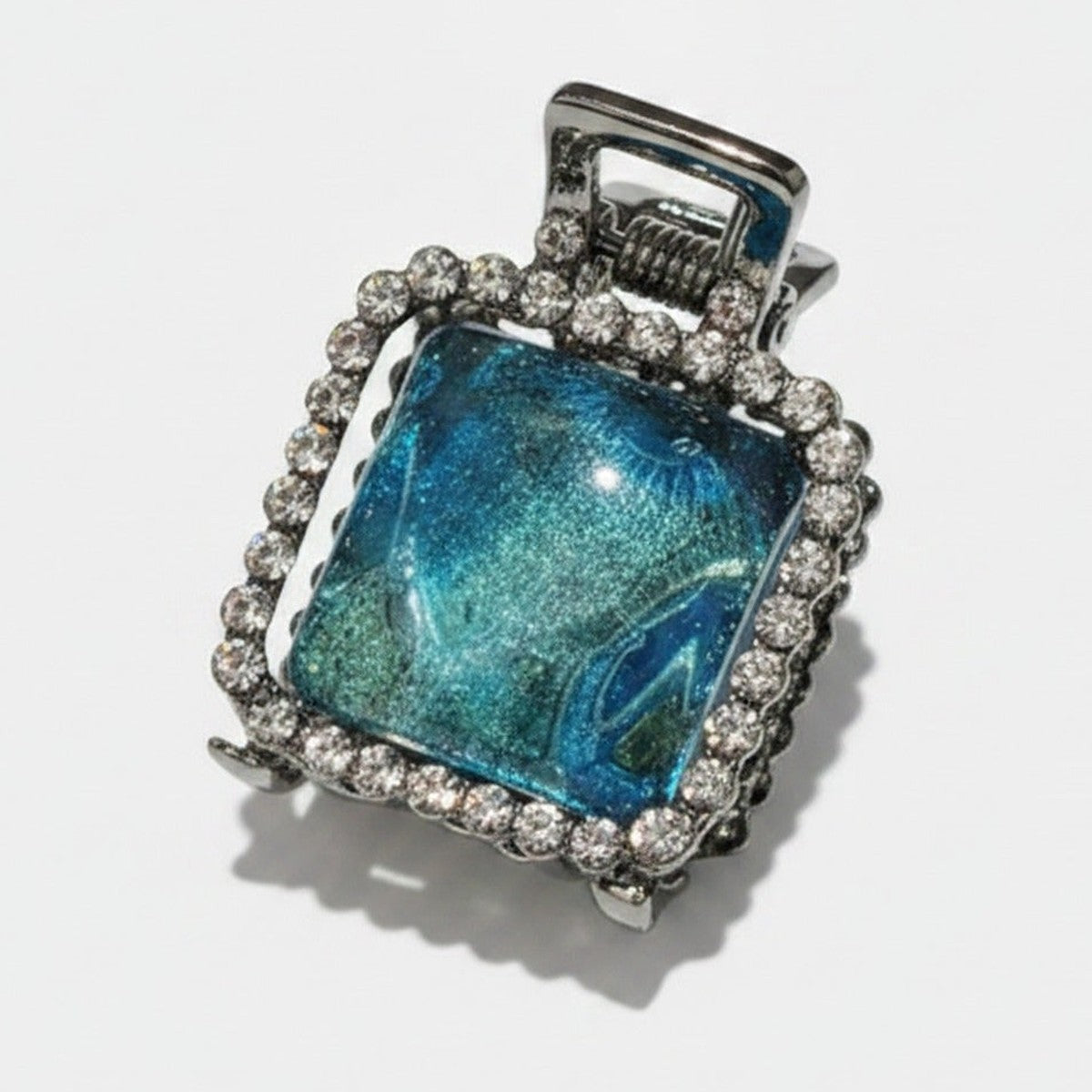 Blue Rhinestone Rectangle Hair Claw Clip – hair accessories (view 1)